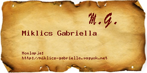 Miklics Gabriella névjegykártya
